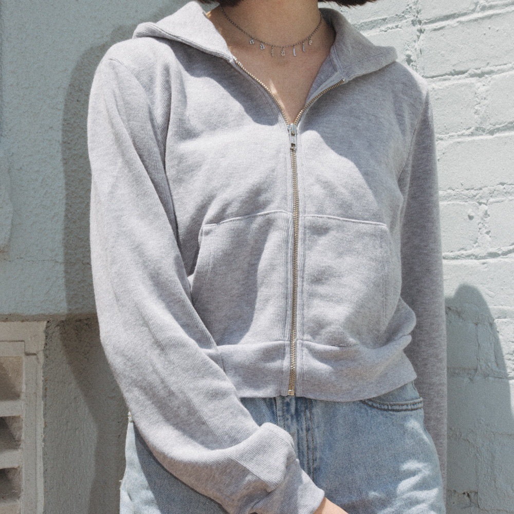 Brandy Melville Grey thermal Crystal hoodie